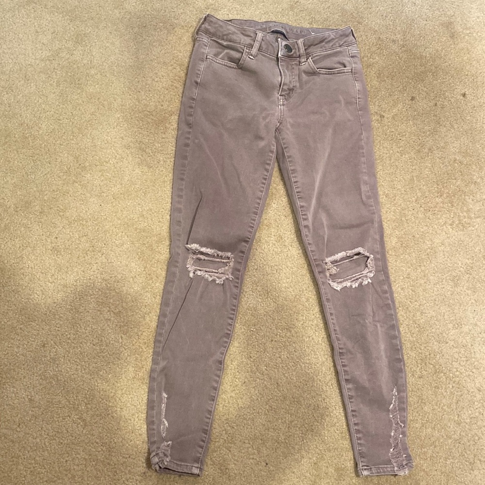 American eagle size 4 jeans light purple
